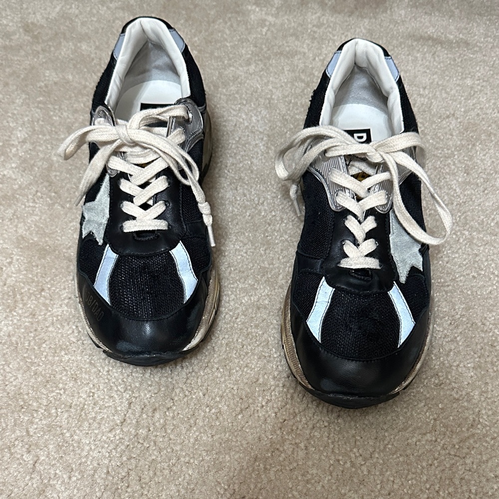 Golden Goose Dad-Star Black and White Sneakers with Star Design- worn once